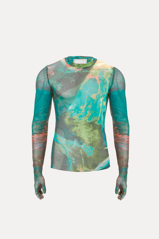 Playera Mesh Psicodélico Guantes