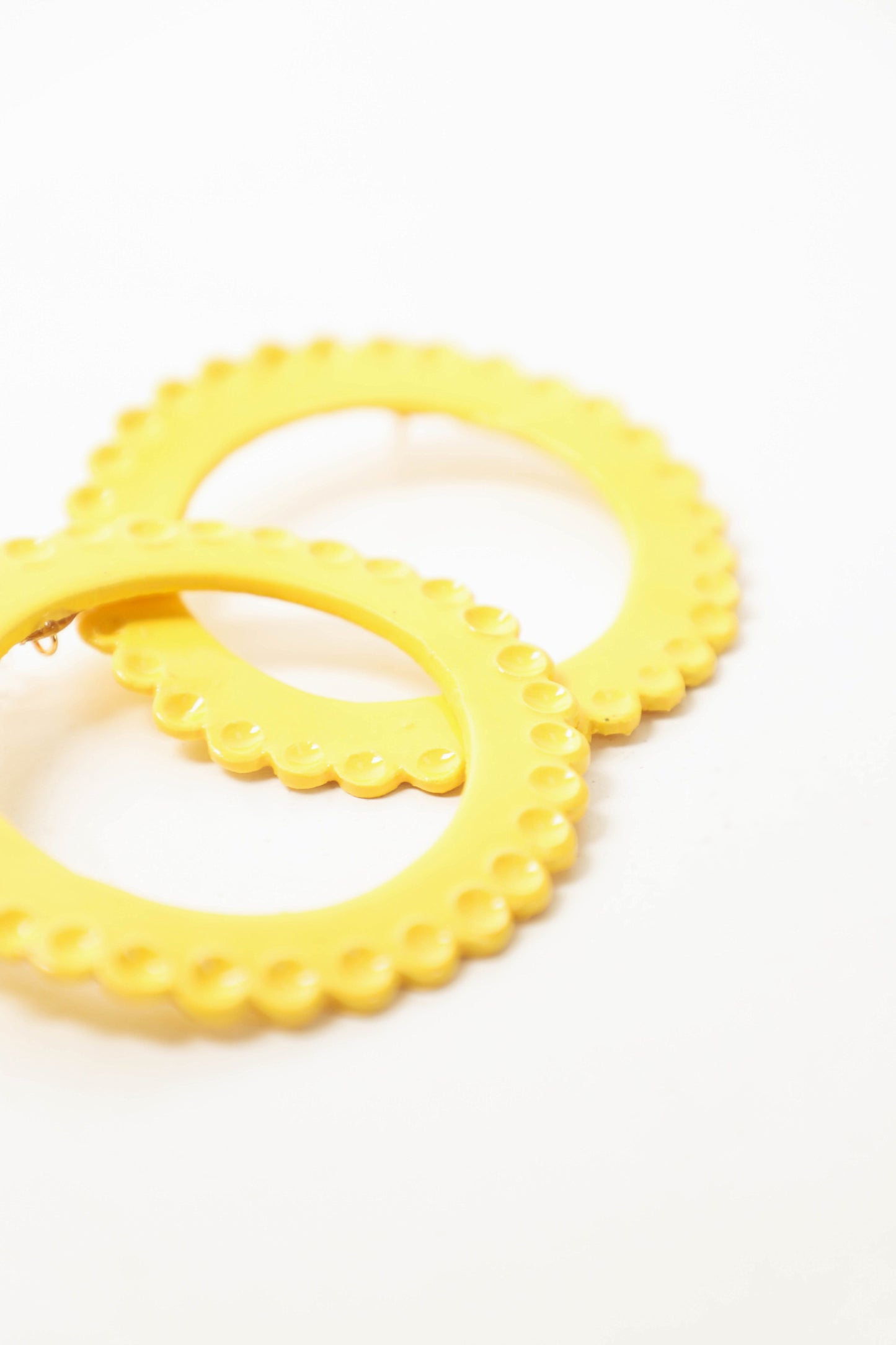 Aretes Círculo Amarillo Cerámica