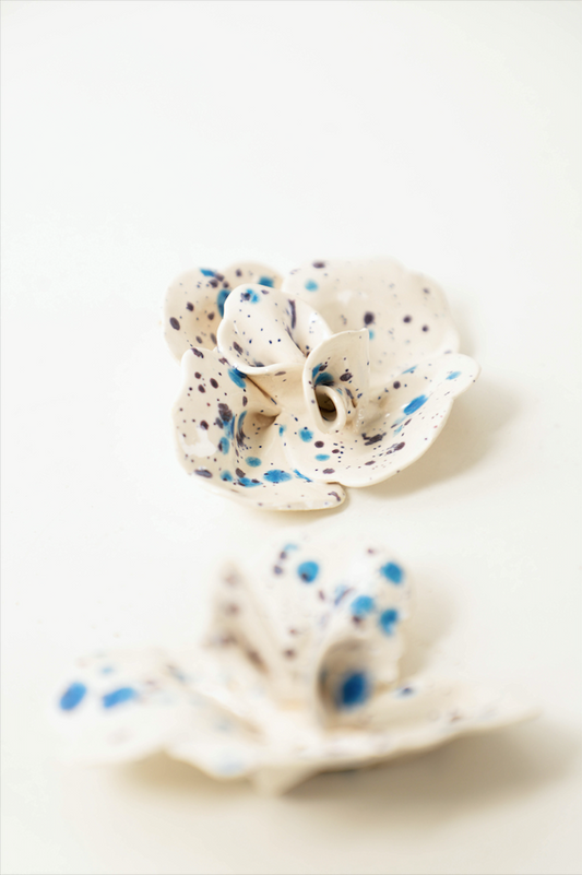 Keramik-Blumenohrringe