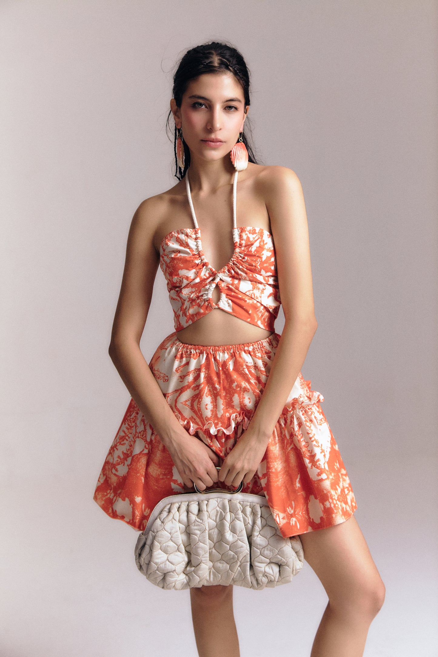 Korallenrotes Minikleid