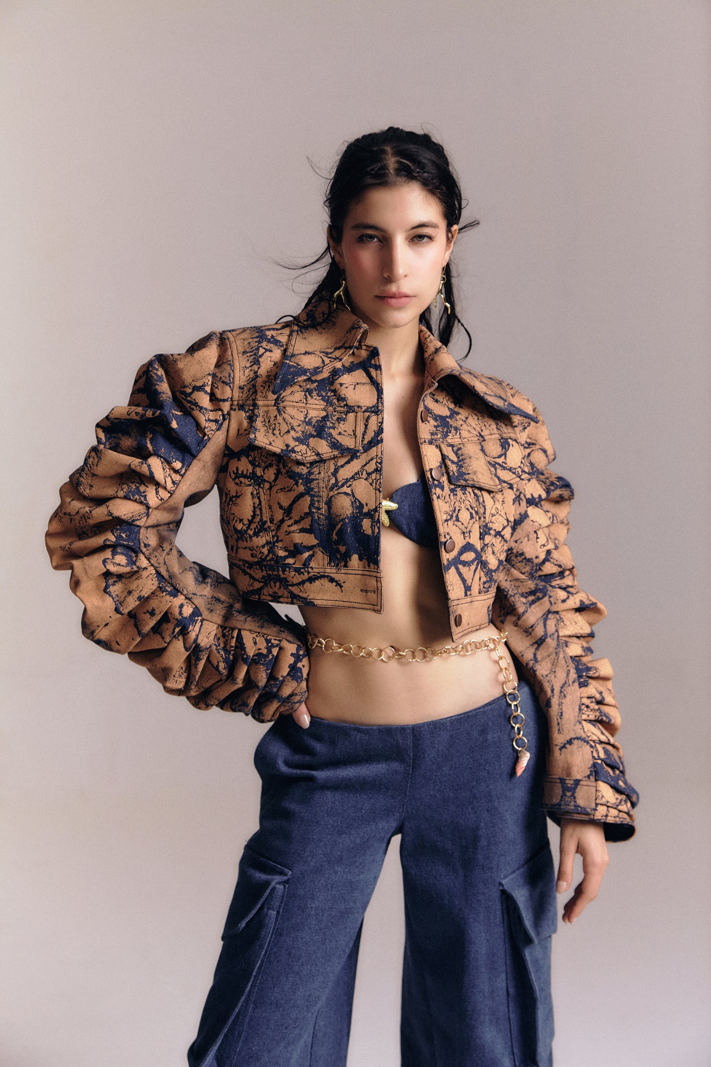 Denim Cargo Pants