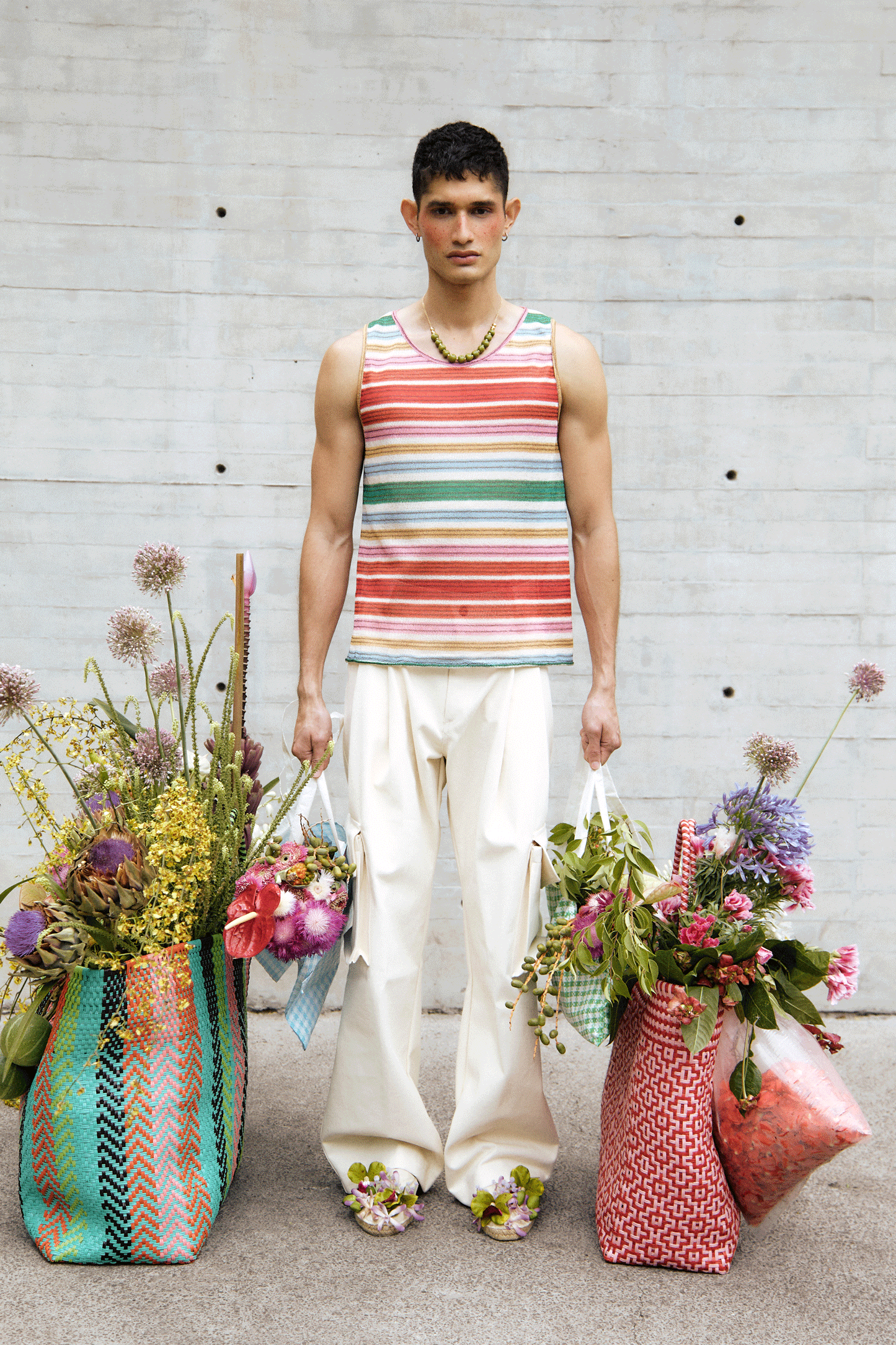 Pantalón Cargo Denim Crudo