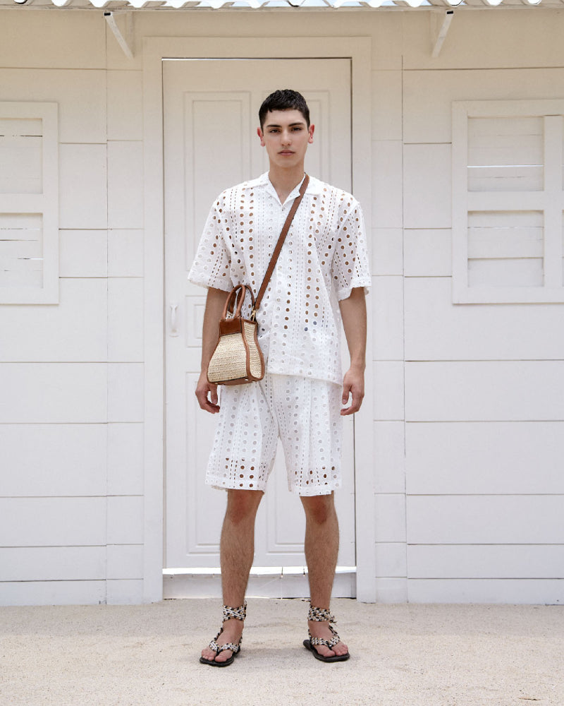White Eyelet Bermuda