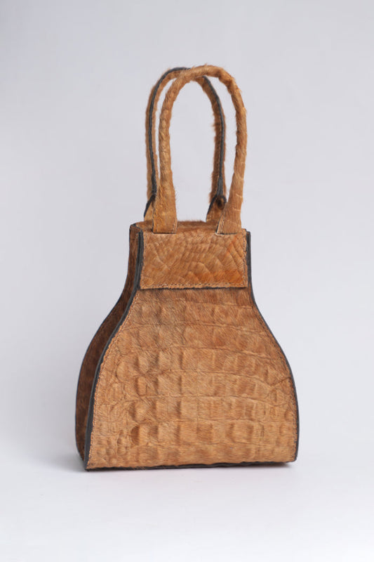 Braune Cantarito-Tasche aus Leder