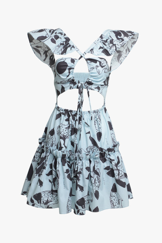 Mini Vestido Peces Azul