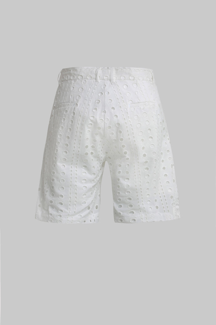 White Eyelet Bermuda