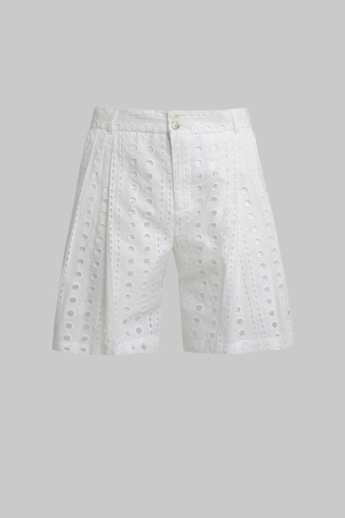 White Eyelet Bermuda
