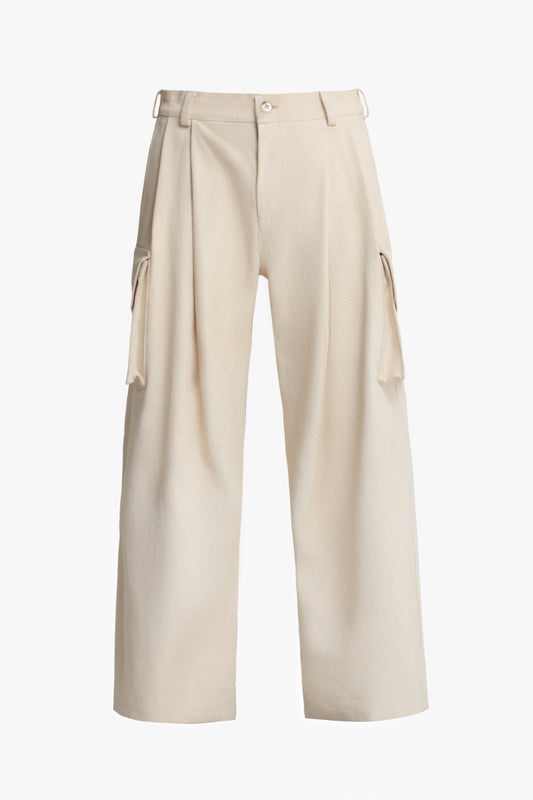 Pantalón Cargo Denim Crudo