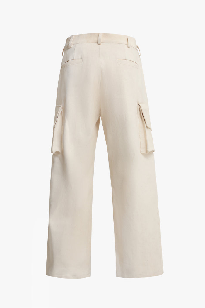 Pantalón Cargo Denim Crudo