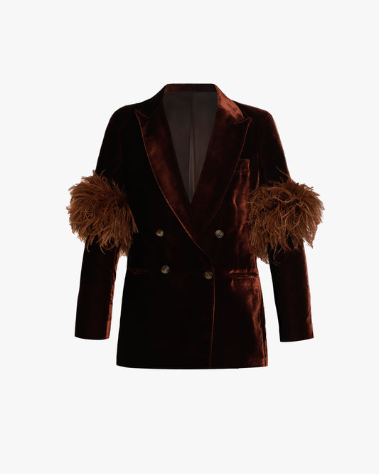 Blazer Terciopelo Café