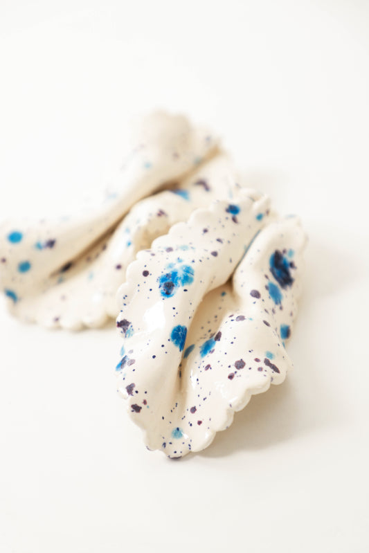Aretes Hoja Azul Cerámica