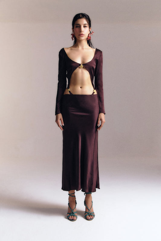 Midi Skirt Burgundy