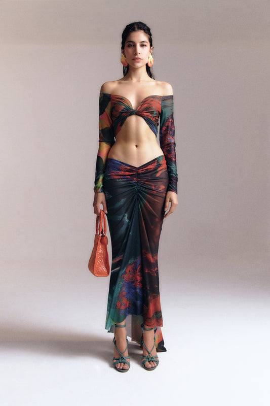 Psychedelisches Mesh-Top
