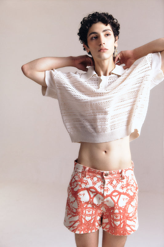 Playera con Cuello Tejida