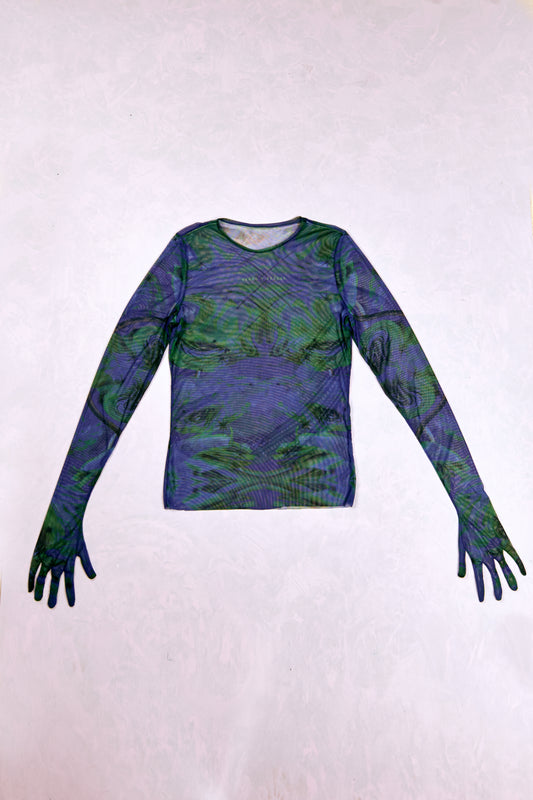 Playera Guantes Ranunculus Azul