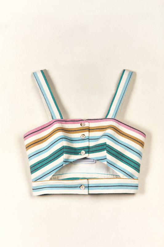 Handwoven Pastel Striped Top