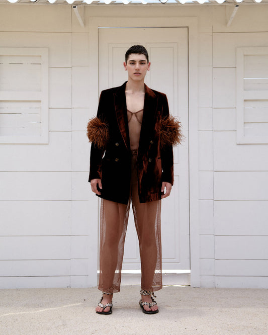 Brown Velvet Blazer 