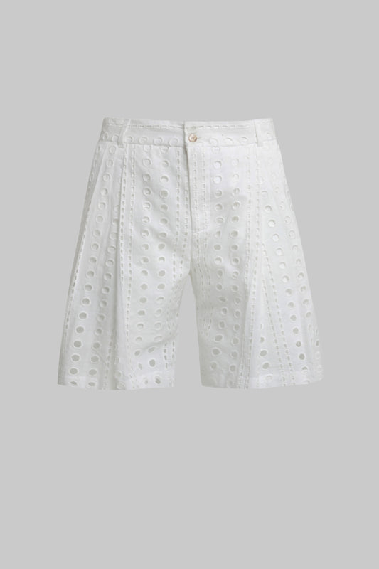 White Eyelet Bermuda