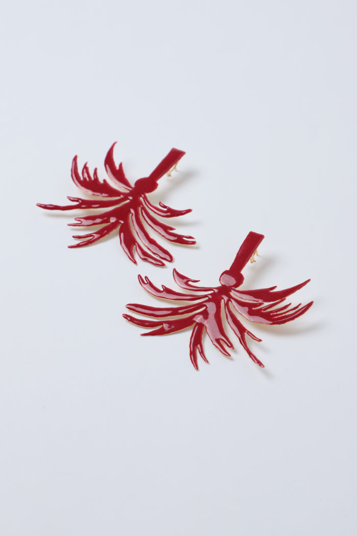 Red Palm Earrings
